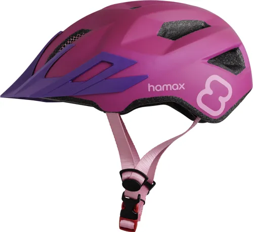Kask rowerowy HAMAX Flow Różowy dla Dzieci z lampką (rozmiar 52-57)