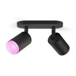 Oświetlenie punktowe Philips Hue White and Color Ambiance Podwójne Fugato Czarny