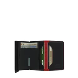 Küçük RFID Cüzdan Gizli Slimwallet Yakıt-Siyah / Kırmızı