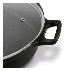 Patelnia aluminiowa nieprzywierająca z dwoma uchwytami i pokrywką KONIGHOFFER Vitello 32 cm