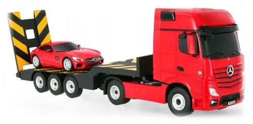 Zdalnie sterowany samochód COIL auto RC pilot duży zestaw 2 auta Mercedes Actros z lawetą 1:24 RTR czerwony