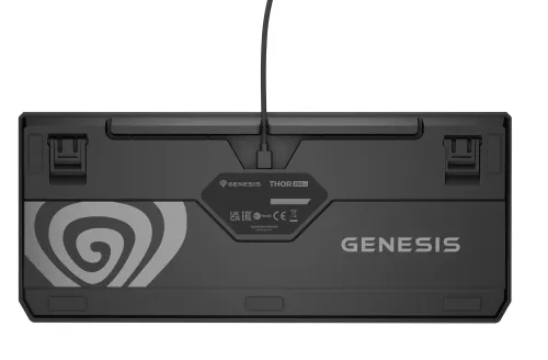 Klawiatura mechaniczna Genesis Thor 230 TKL Naval Blue Negative US RGB Outemu Panda Szary