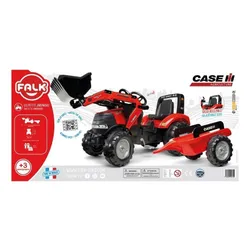 Falk Traktor Case na Pedały z Łyżką i Przyczepką Czerwony od 3 Lat