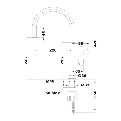 Bateria Teka FOT 995 Chrom/Czarny Mosiądz/Chrom