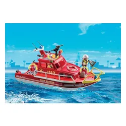 Playmobil Zestaw z figurkami Action Heroes 71598 Łódź ratownicza straży pożarnej