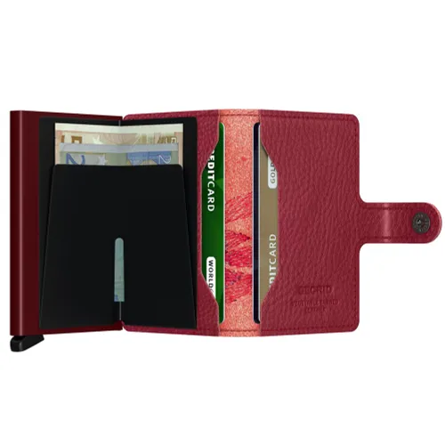 RFID Kılıflı Cüzdan Miniwallet Gizli Dikiş Linea-magnolia rosso