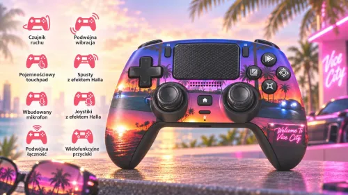 Pad FroggieX FX-P5-GP3-B Vibe City Edition do PC, PlayStation 5, Android, iOS Bezprzewodowy Czarny