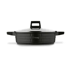 Patelnia nieprzywierająca z dwoma uchwytami i pokrywką STARKE PRO BRICK MARBLE 28 cm