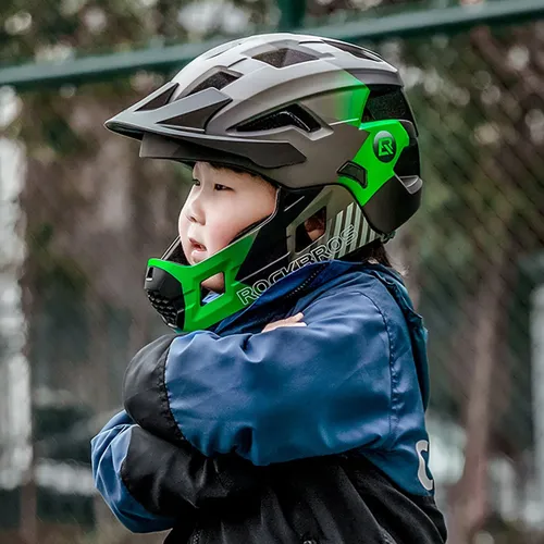 Kask rowerowy dziecięcy Rockbros 10110061003 Kids Helmet black/ti-green