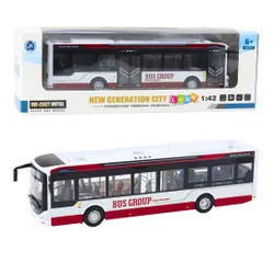 Autobus Miejski Interaktywny Metalowy 1:42 Światła Dźwięk Otwierane Elementy