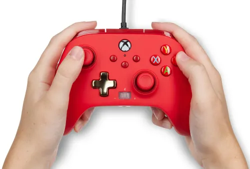 Pad PowerA Enhanced Red do Xbox Series X/S, Xbox One, PC Przewodowy