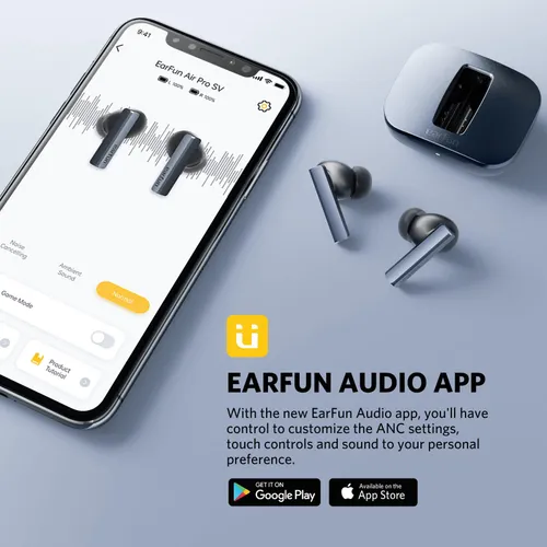 Słuchawki bezprzewodowe Earfun Air Pro SV Dokanałowe Bluetooth 5.2 Czarny