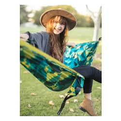 Hamak turystyczny ENO DoubleNest Print Hammock - boulder/melon