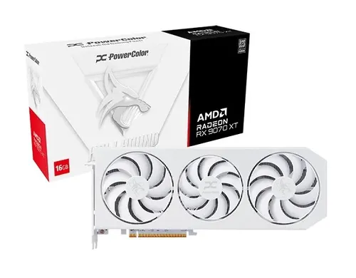 Karta graficzna POWERCOLOR Radeon RX 9070 XT Hellhound Spectral White 16GB