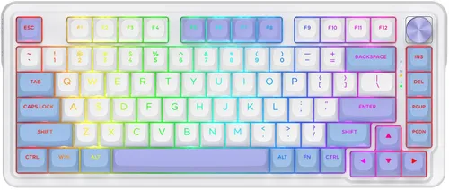 Klawiatura REDRAGON Ucal Max K673WBP RGB Hot Swap Manbo Switch Biało-fioletowo-niebieski