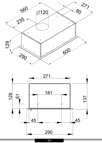 Okap Amica OMC6217B Czarny