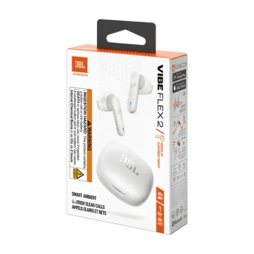 Słuchawki bezprzewodowe JBL Vibe Flex 2 White Douszne Bluetooth 5.3 Biały