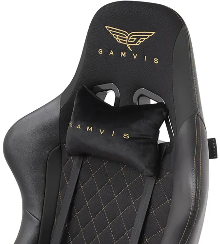 Fotel GAMVIS Phantom Large Czarny (złote elementy)