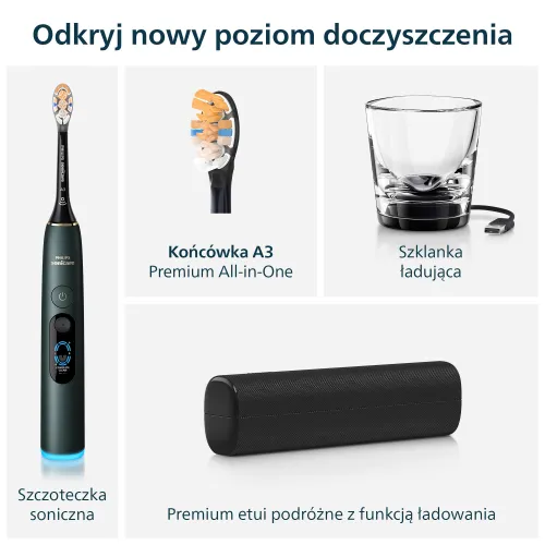 Szczoteczka soniczna PHILIPS Sonicare DiamondClean 9000 HX9213/84 Ciemnozielony