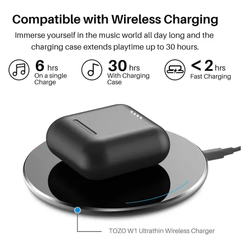 Słuchawki bezprzewodowe Tozo T6S Dokanałowe Bluetooth 5.2 Czarny