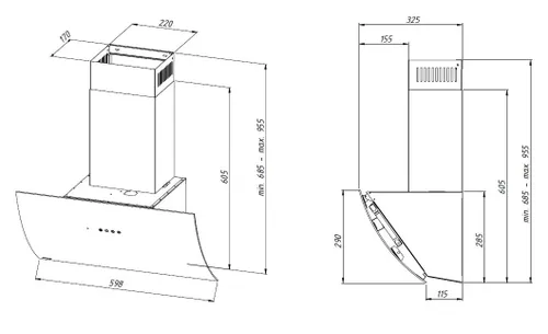 Okap Akpo WK-11 Clarus 60 Biały