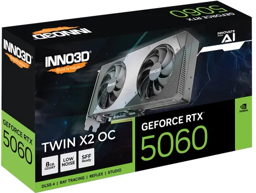 Karta graficzna Inno3D GeForce RTX 5060 Twin X2 OC 8GB GDDR7 128bit DLSS 4