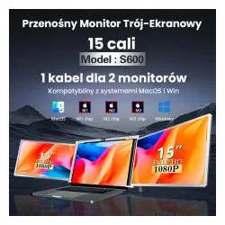 Monitor Extralink Dual Screen S600 15" Full HD IPS do laptopa