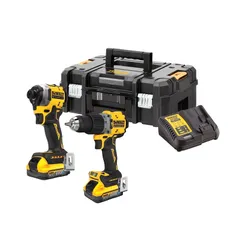 Wiertarko - wkrętarka DEWALT DCD805 + zakrętarka DCF850 + ładowarka + walizka TSTAK + zestaw akumulatorów