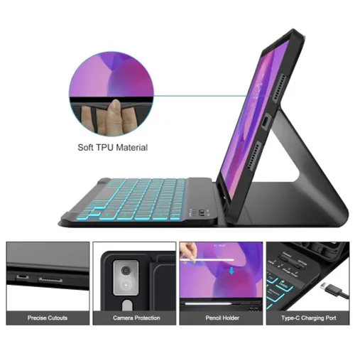 Etui z klawiaturą TECH-PROTECT SC Pen + Keyboard do Lenovo Idea Tab Pro/Pro MT 12.7 TB-373 Czarny