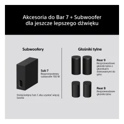 Soundbar Sony BRAVIA Theatre Bar 7 HTA7100KIT.CEL 5.0.2 505W Wi-Fi Bluetooth AirPlay Dolby Atmos DTS:X