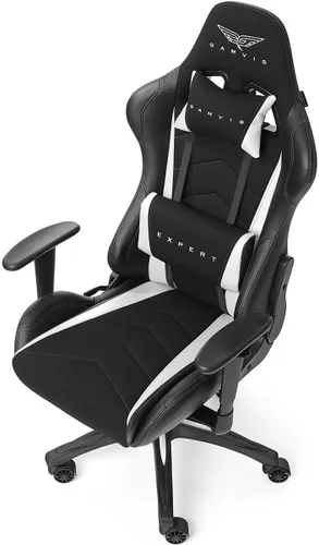 Fotel GAMVIS Expert Czarny (białe elementy)