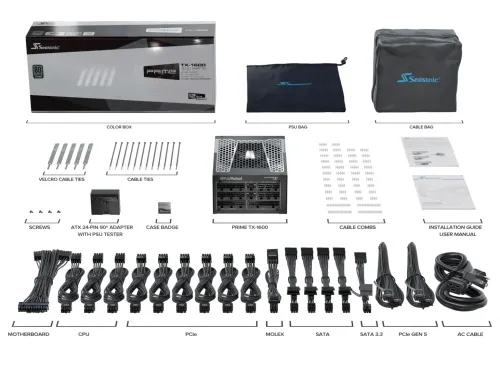 Zasilacz Seasonic Prime-TX-1600-ATX30 1600W 80+ Titanium Czarny