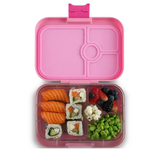 Yumbox Panino-power pink / panda tepsisi için dikdörtgen öğle yemeği kutusu