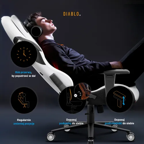 Fotel DIABLO CHAIRS X-One 2.0 Prime Biało-czarny