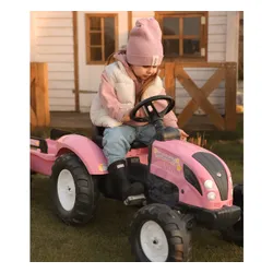 Falk Traktor Country Star Różowy na Pedały + Przyczepka i Klakson 2-5Lat.