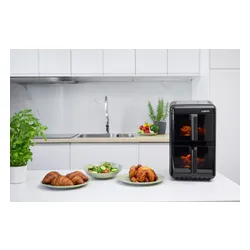 Air Fryer Frytkownica beztłuszczowa MPM MFR-13 12l z podwójnym koszem i okienkiem do obserwacji postępów gotowania