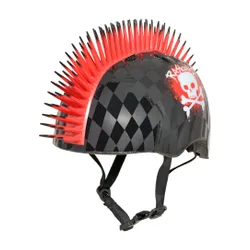 Kask rowerowy RASKULLZ Skull Hawk Czarno-czerwony dla Dzieci (rozmiar S)