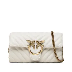 Pinko dragoste Mini Icon portofel C pe 23 PLTT 100062 A0gk Bianco Seta / aur antic Z14Q