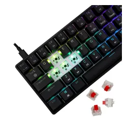 Klawiatura gamingowa White Shark Shinobi Red przewodowa mechaniczna podświetlana czarna