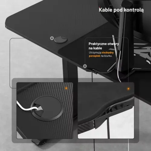 Biurko Diablo Chairs X-Tensio 1600 160cm Regulacja wysokości Czarny