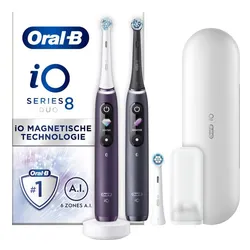 Oral-B iO Seria 8 Magnetyczna Szczoteczka Elektryczna Zestaw Duo Fioletowa/Czarna