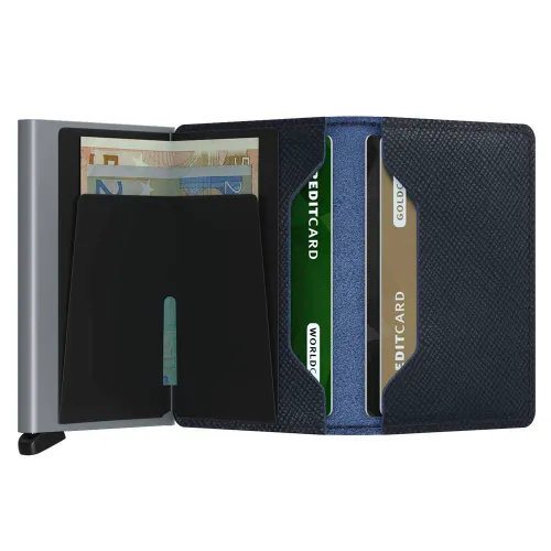 Slimwallet Secrid Saffiano-donanma'nın Küçük RFID Cüzdanı