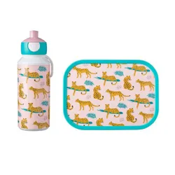 Zestaw dziecięcy bidon i lunchbox Campus Mepal - leopard