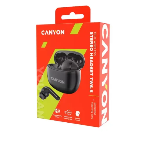 Słuchawki bezprzewodowe Canyon TWS-5 Dokanałowe Bluetooth 5.2 Czarny
