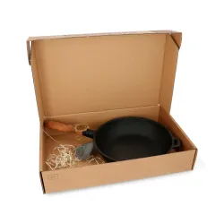 Patelnia żeliwna z pokrywką i odpinaną rączką MAYSTERNYA WOOD 24 cm