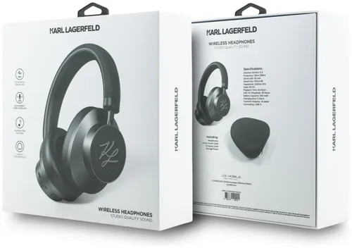 Słuchawki nauszne KARL LAGERFELD Grained Initials Bluetooth ANC Czarny
