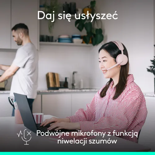 Słuchawki LOGITECH Zone Wireless 2 ES Bezprzewodowe, Nauszne, ANC Różowy