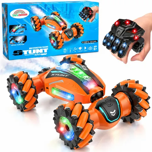 Samochód zdalnie sterowany rc ręką gesty ledy dym auto 4x4 stunt car 360°