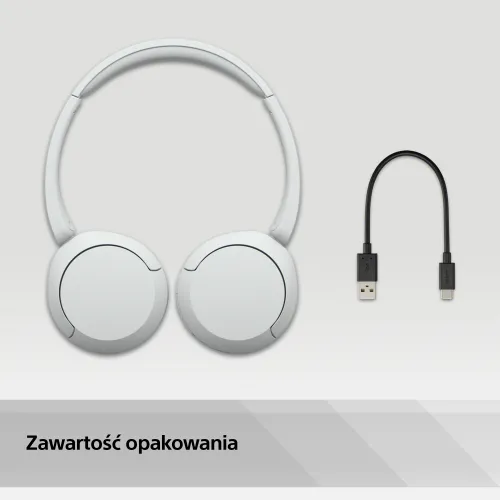 Słuchawki bezprzewodowe Sony WH-CH520 Nauszne Bluetooth 5.2 Biały