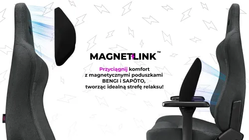 Fotel YUMISU 2052 Magnetic Ciemnoszaro-czarny